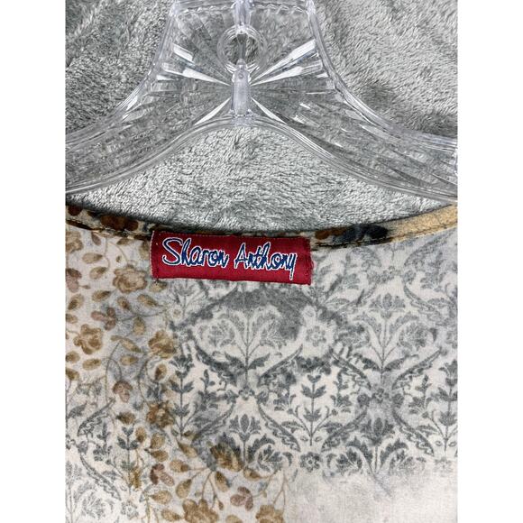 Vintage 90s Y2K Sharon Anthony Moody Floral Top 2X Stretchy Plus Size Fairy - Picture 12 of 15